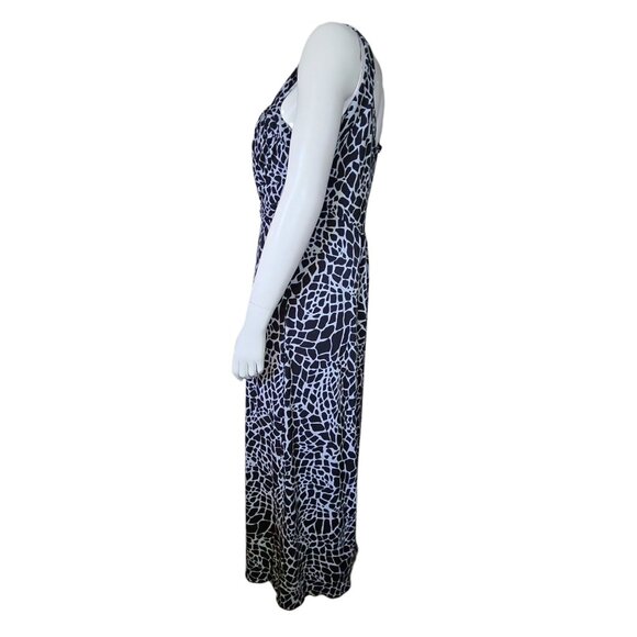 En Focus Studio Dress Womens Size 12P 12 Petite Gray Giraffe Animal Beaded Maxi - Picture 3 of 7